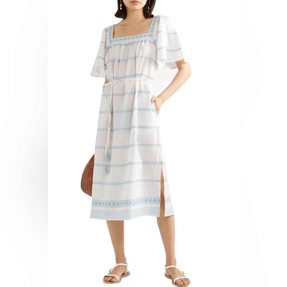 🌟NEW🌟Tory Burch Embroidered Ruffle Dress, Size XS